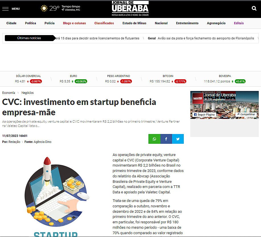 CVC: investimento em startup beneficia empresa-me